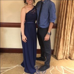 David’s Bridal One Shoulder Lace Dress